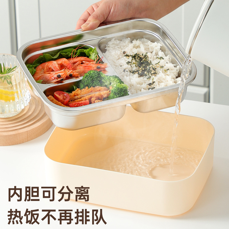 Sealed 304 stainless steel food-grade food storage box, microwave oven, student special compartment lunch box, office worker special Specification image