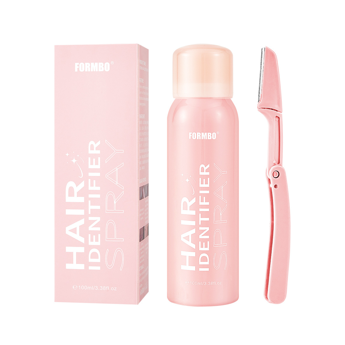 跨境专供FORMBO毛发识别喷雾配脱毛刀净肤清洁温和脱毛喷雾批发白底实物图