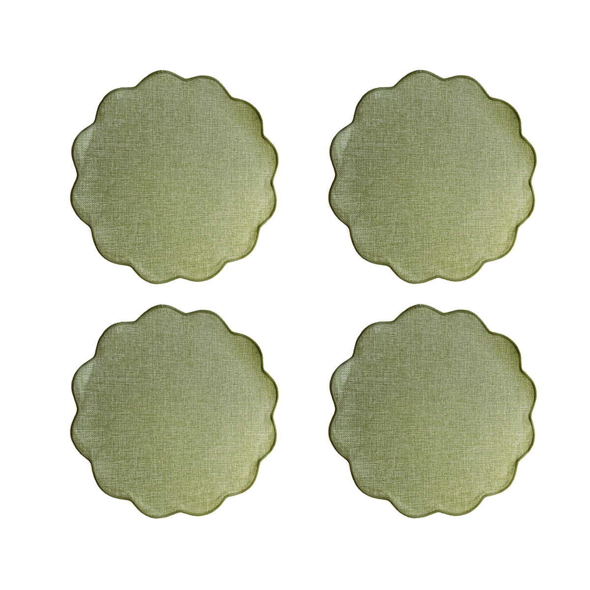 A light retro Ins-style lace round table mat with a faux linen texture, heat-insulating, heat-resistant and anti-slip, suitable for home dining table MATS Item Picture
