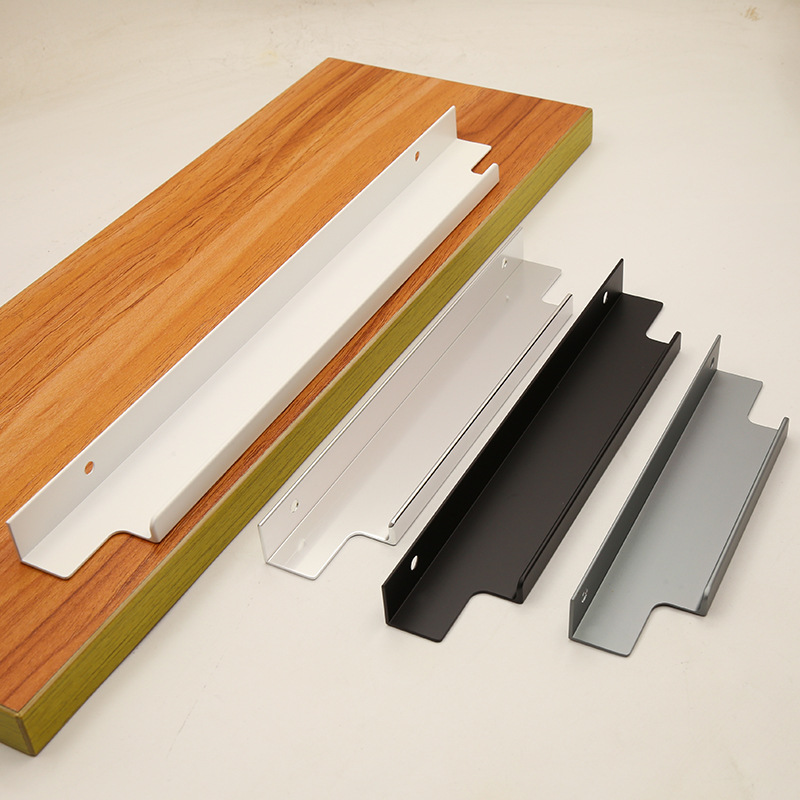 免打孔易安装衣橱内嵌封边拉手氧化铝合金把手抽屉衣柜橱柜门拉手