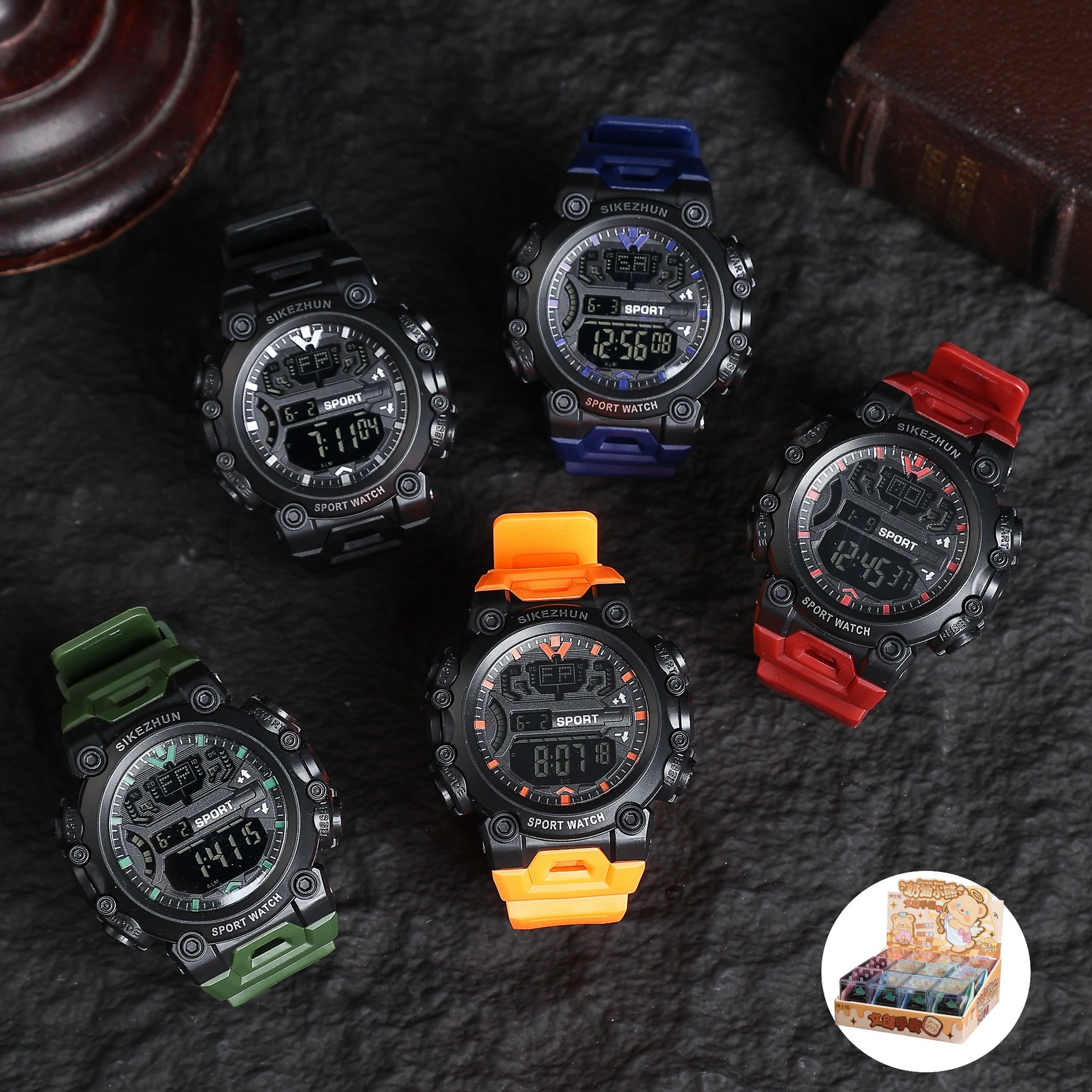 男士防水运动数字手表多功能夜光电子表户外跨境时尚学生电子手表