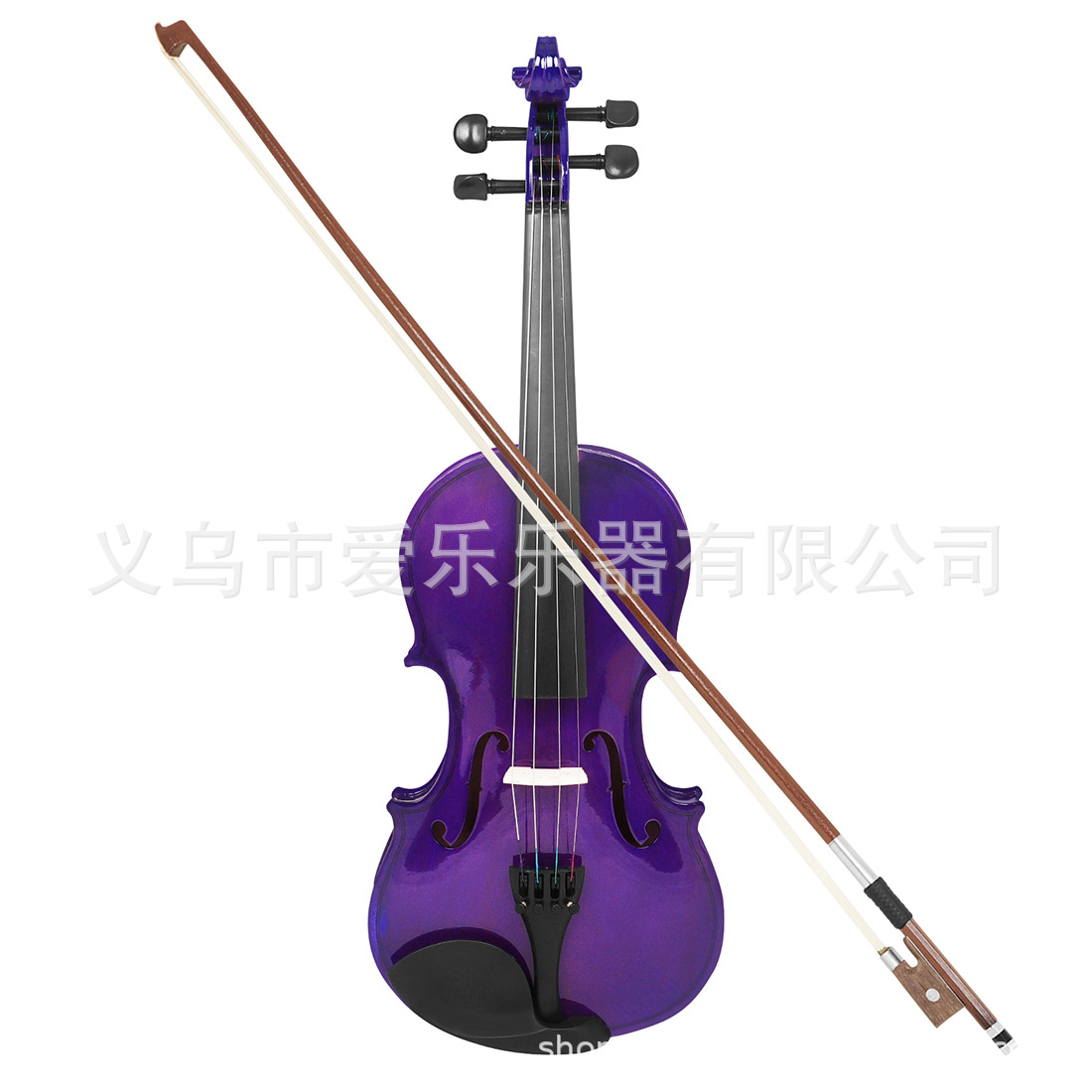 Violín púrpura y accesorios set principiante arco de cuerdas afinador de colofonia Item Picture