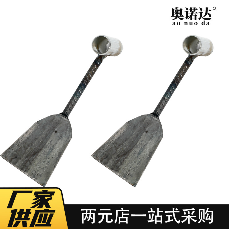 园林6分钢筋铲农用松土除草小草铲挖野菜平头铁铲螺纹2元店铁锹