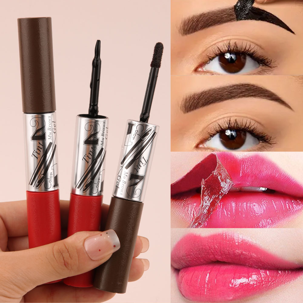 【 Cross-border Exclusive 】QICIY+ Double-Head Peel-off Eyebrow Cream + Peel-off Lip Gloss Waterproof and Non-Removable Makeup wholesale Application Scenario