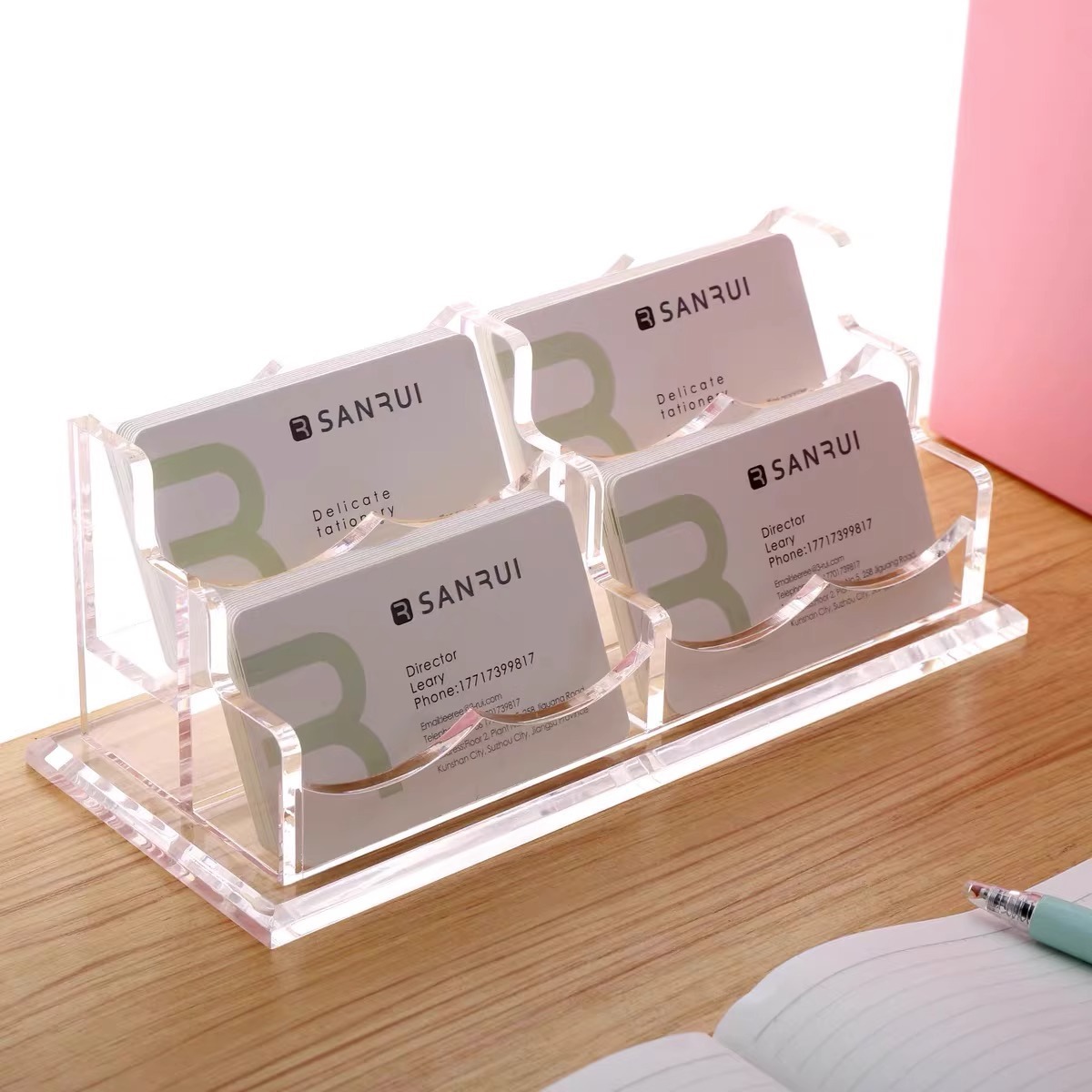 Acrylic business card stand, creative business multi-layer business card storage box, acrylic business card box cross-border wholesale and customization Specification image