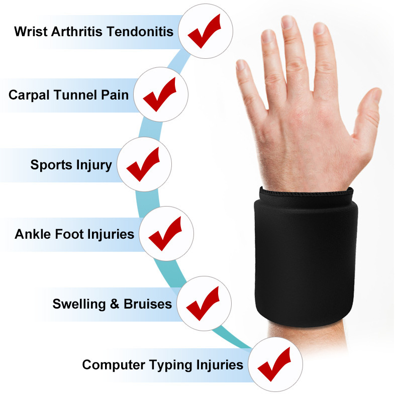 Cross-Border Cold Compress Wrist Guards For Sports Injuries, Wrist Sprain Protective Gloves, Gel Protective Gear, Wholesale In Stock, Quick Cooling Specification drawing