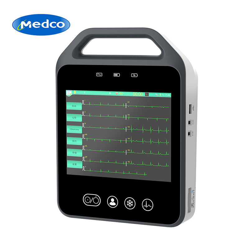跨境专供iECG-12A心电图机十二道心电图机手提便携式可打印仪器
