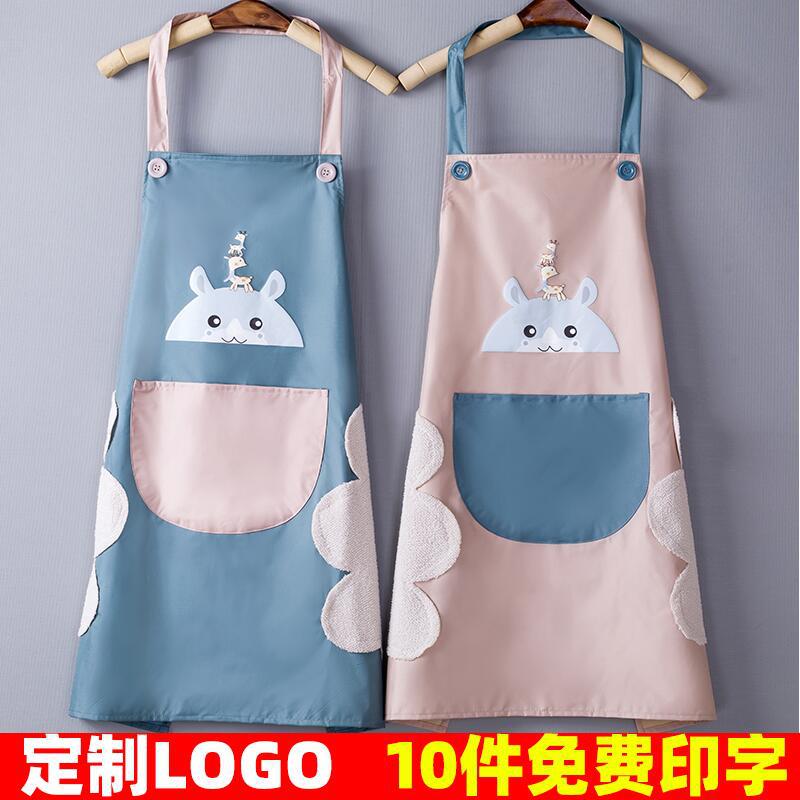 Waterproof and oil-proof adult apron, kitchen and household, hand-drying new fashionable apron, promotional, LOGO printable apron