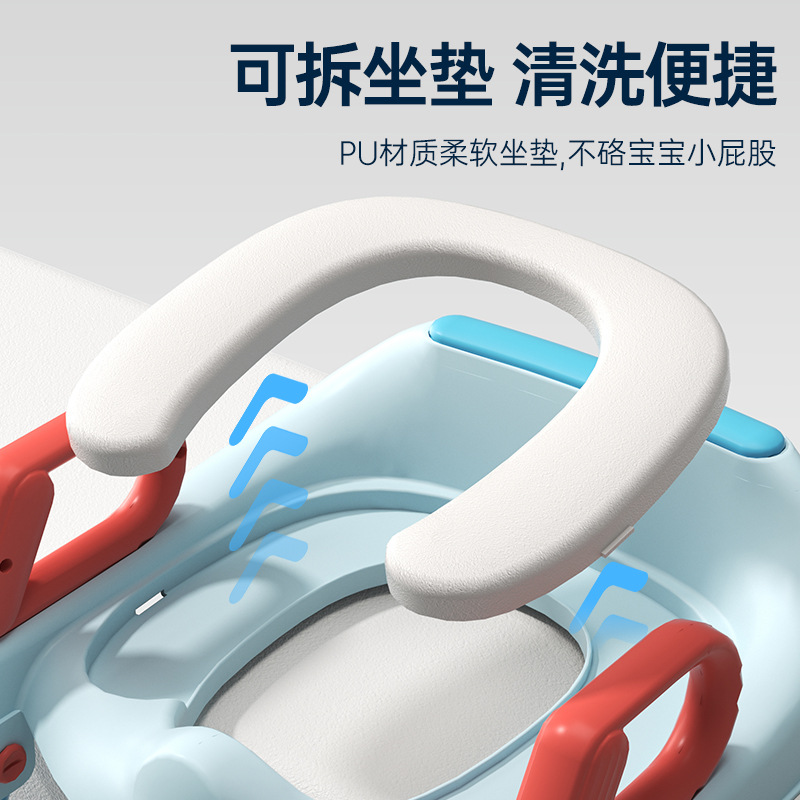 宝宝阶梯坐便器马桶圈儿童独立如厕阶梯式马桶梯防滑折叠pu坐便圈产品图