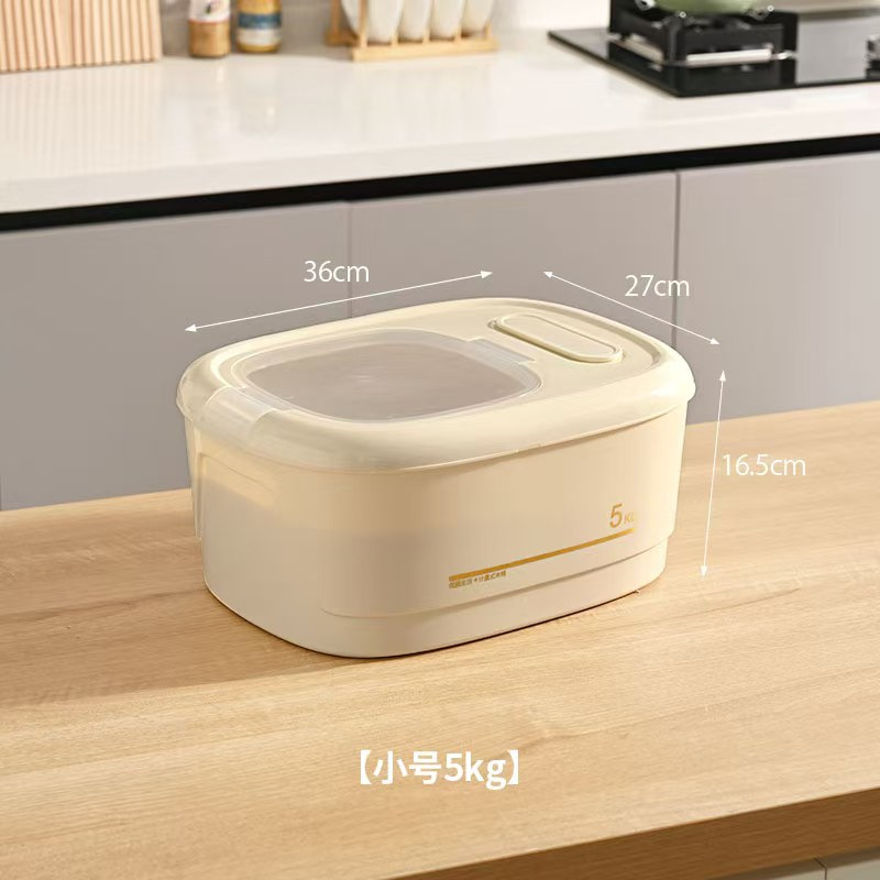 Light luxury, high appearance level, solid color household rice bucket, kitchen insect-proof and moisture-proof storage bucket, large-capacity food-grade sealed rice box