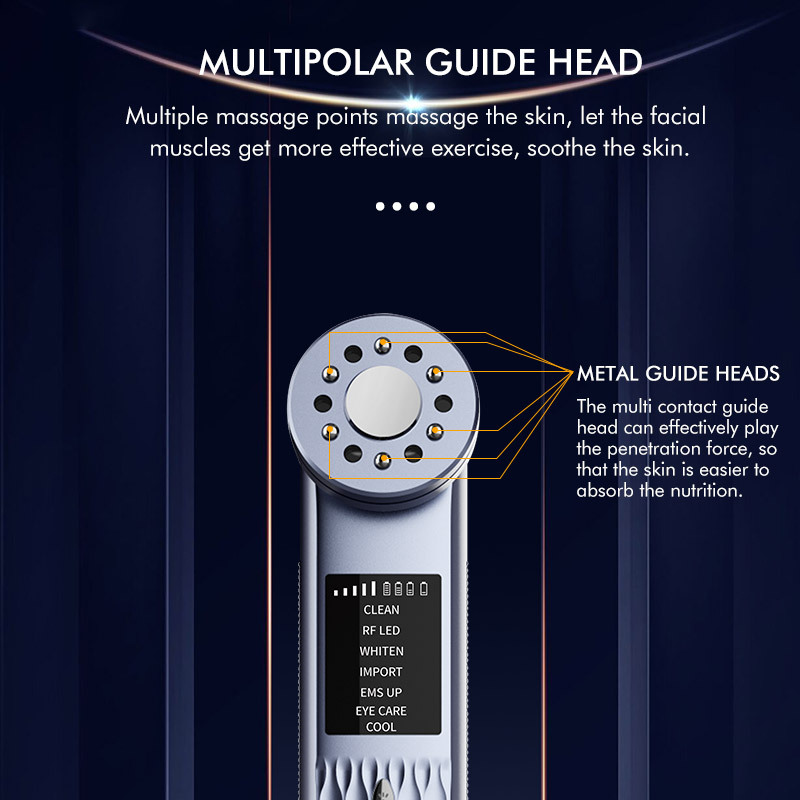 shanilak seven-mode ultrasonic ice compress beauty device, EMS lifting device, Heating color Light vibration massage Introduction device details Picture