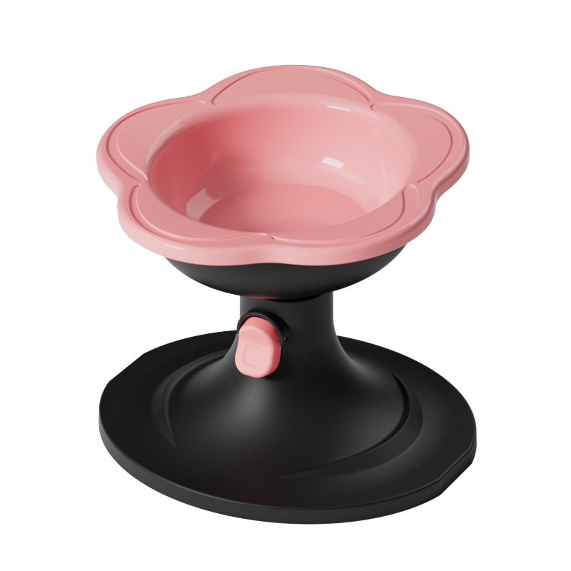Ceramic flower cat bowl, dog bowl, pet food bowl, dog bowl, cat water and food bowl, cervical vertebrae protection, adjustable and anti-tipping Item Picture