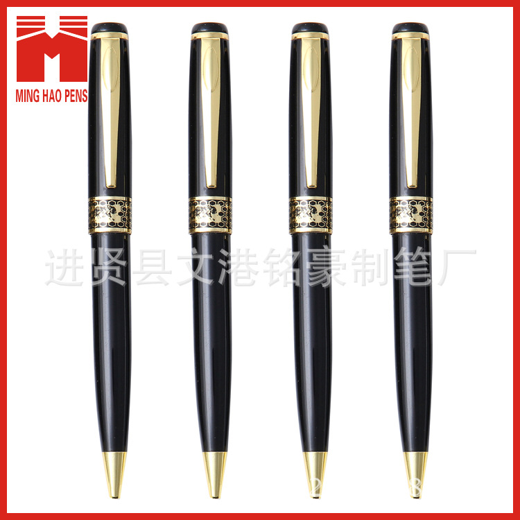 Hotel ballpoint pen factory, black ballpoint pens, ballpoint pens, metal ballpoint pens, rotating Specification image