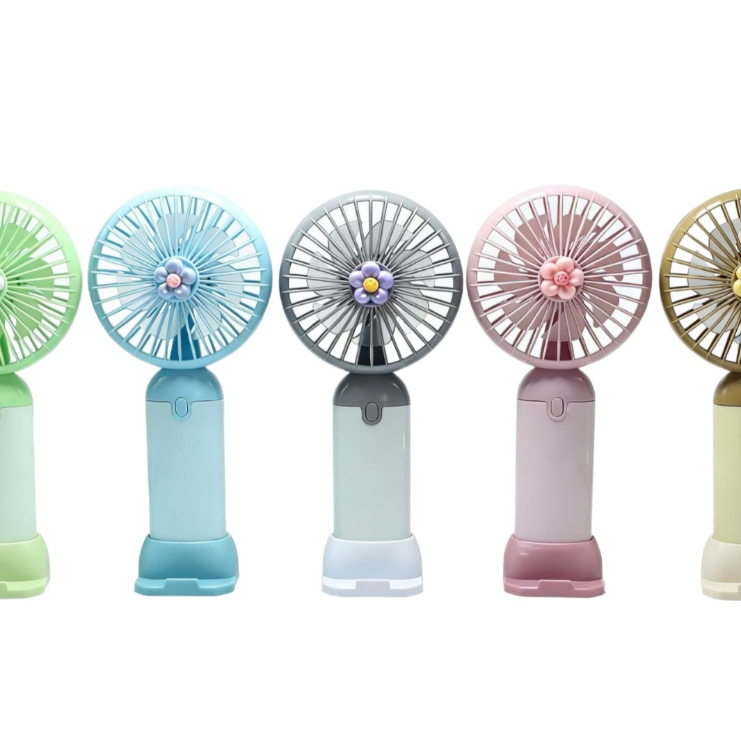 HX07-2 Cartoon handheld fan, digital display, portable, small, mini, silent office desk Item Picture