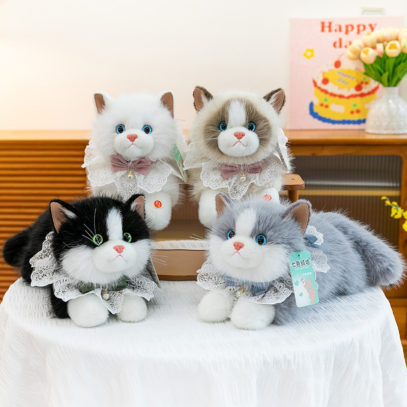 The faux lace scarf can be called a stuffed cat plush toy. It's a birthday gift for your best friend and a heartwarming home decoration Application Scenario