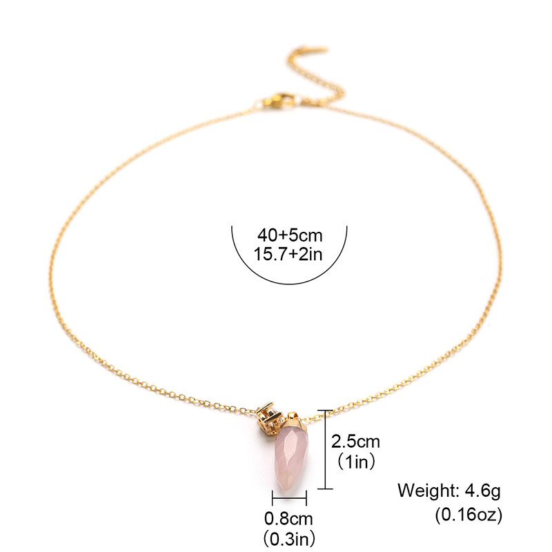 Amazon's best-selling natural crystal pendant hexagonal column necklace, single-pointed hexagonal crystal column jewelry, French light luxury style Application Scenario