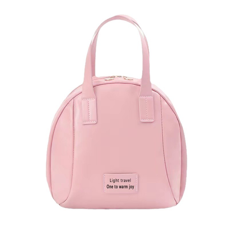 PU leather double-handed large-capacity makeup storage bag, simple and elegant, solid-color portable storage travel toiletry bag Item Picture
