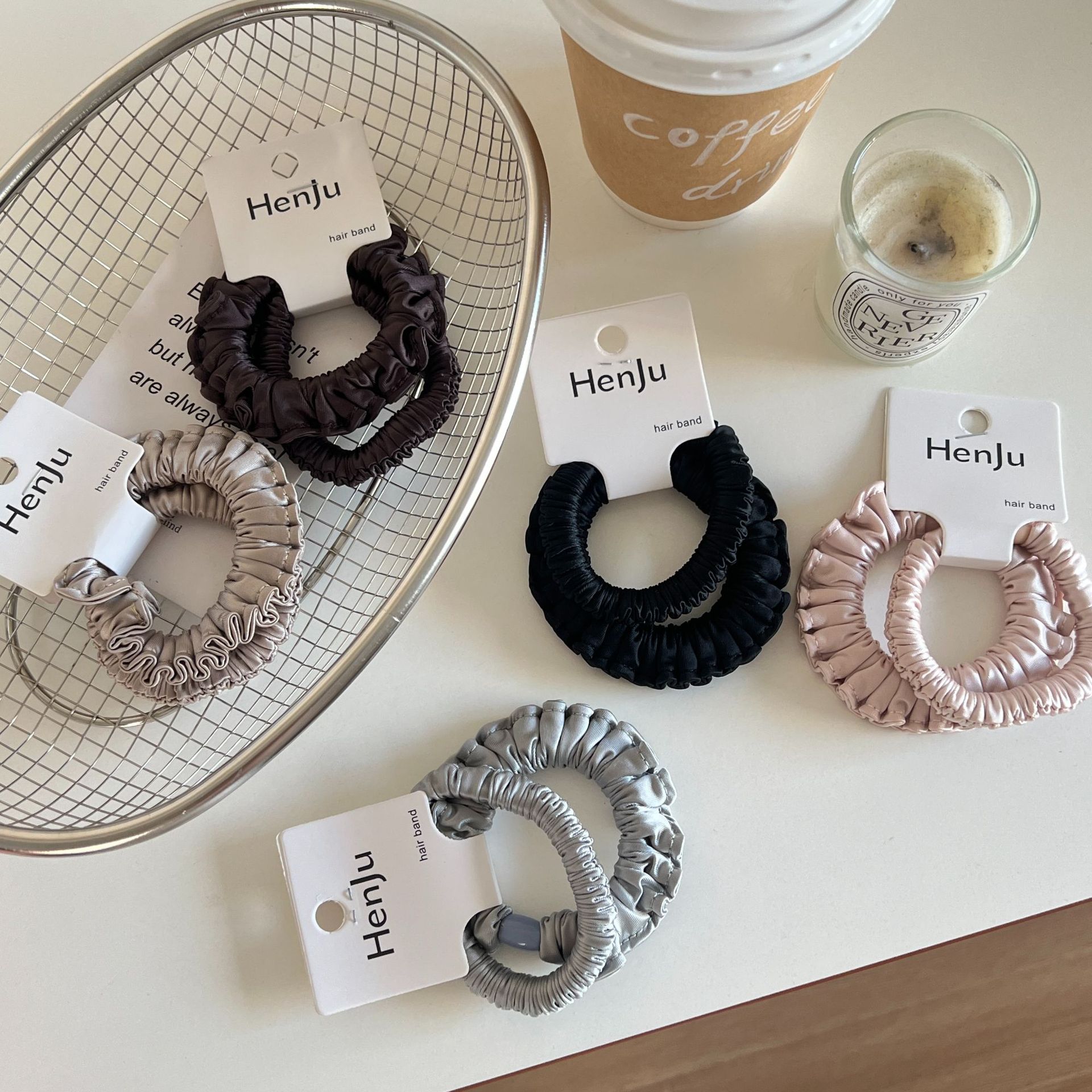 发圈/饰品/大肠发圈/头绳/真丝绒发圈细节图