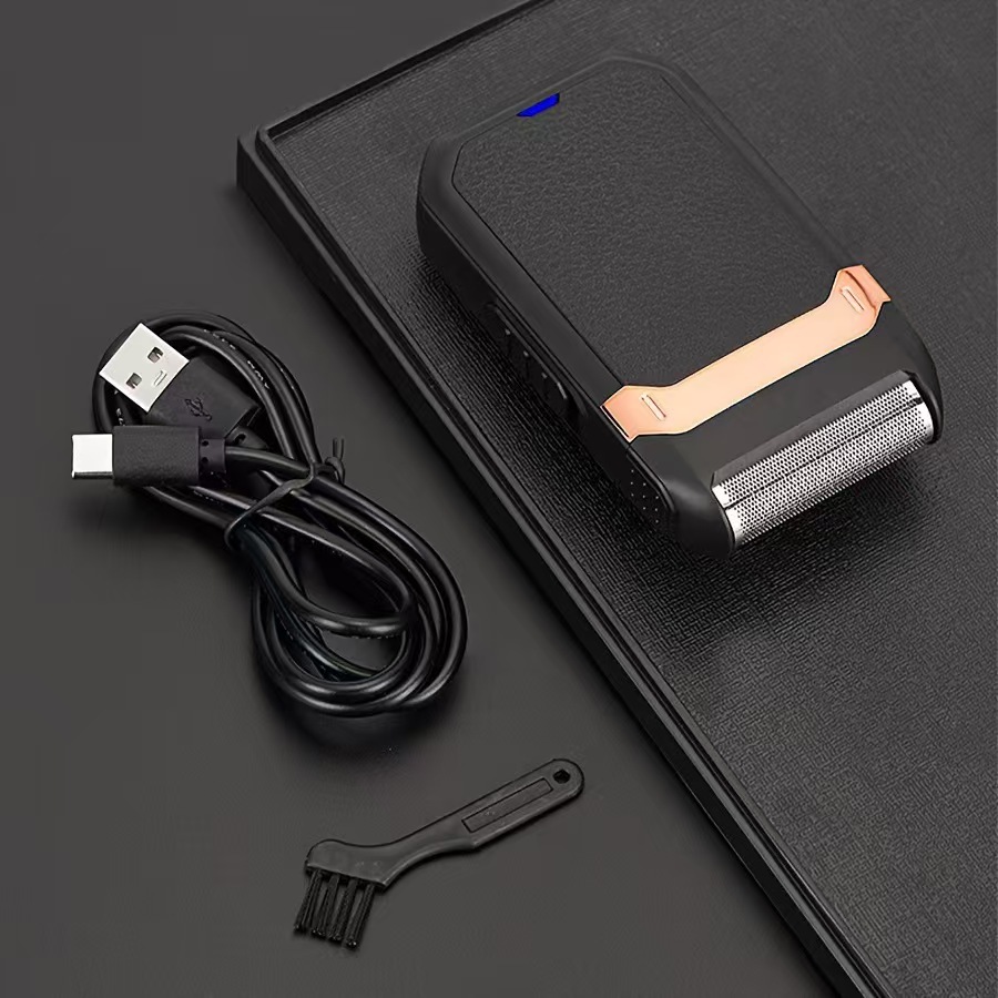 Reciprocating electric shaver, portable beard razor, cross-border exclusive USB charging men's shaving razor details Picture
