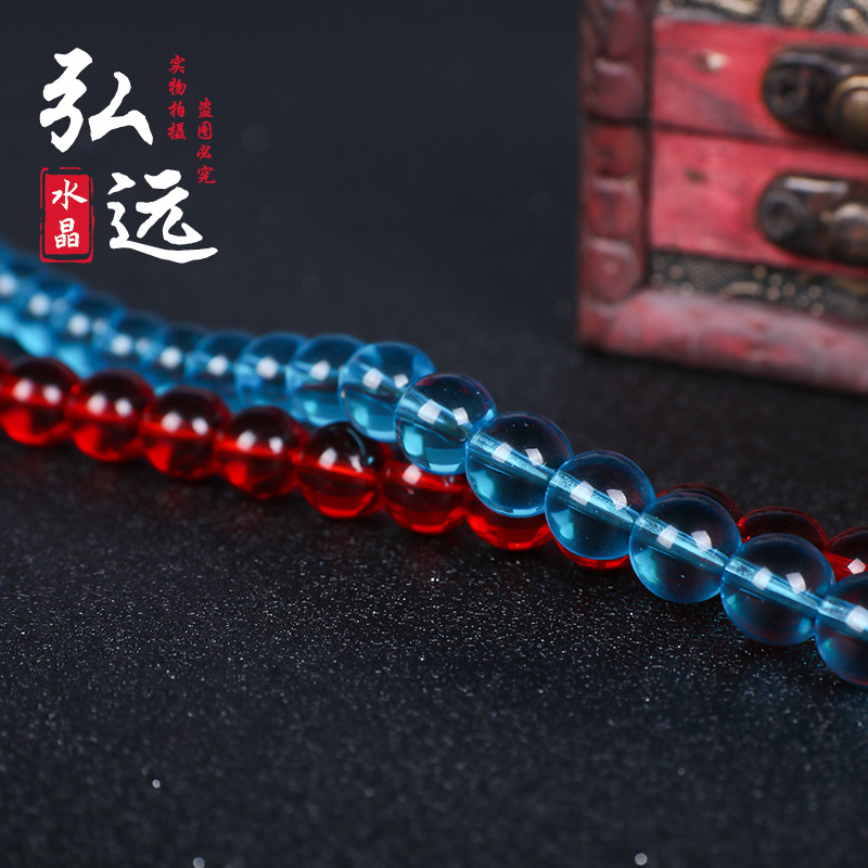 Factory direct sales of glass beads, loose beads, DIY jewelry accessories, handcrafted colored glass beads, round beads, bracelets and semi-finished products Specification image