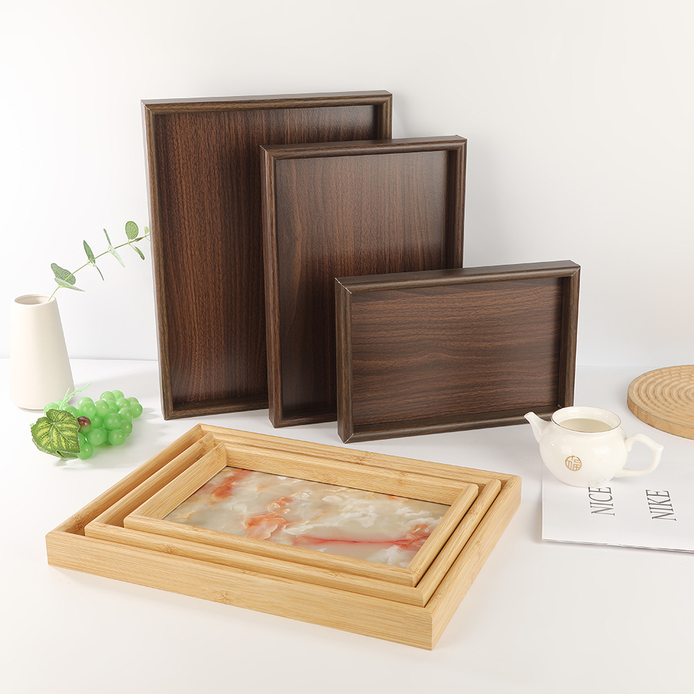 中古木质托盘蛋糕餐厅ins风长方形家用餐盘水果披萨摆盘烧烤竹盘细节图