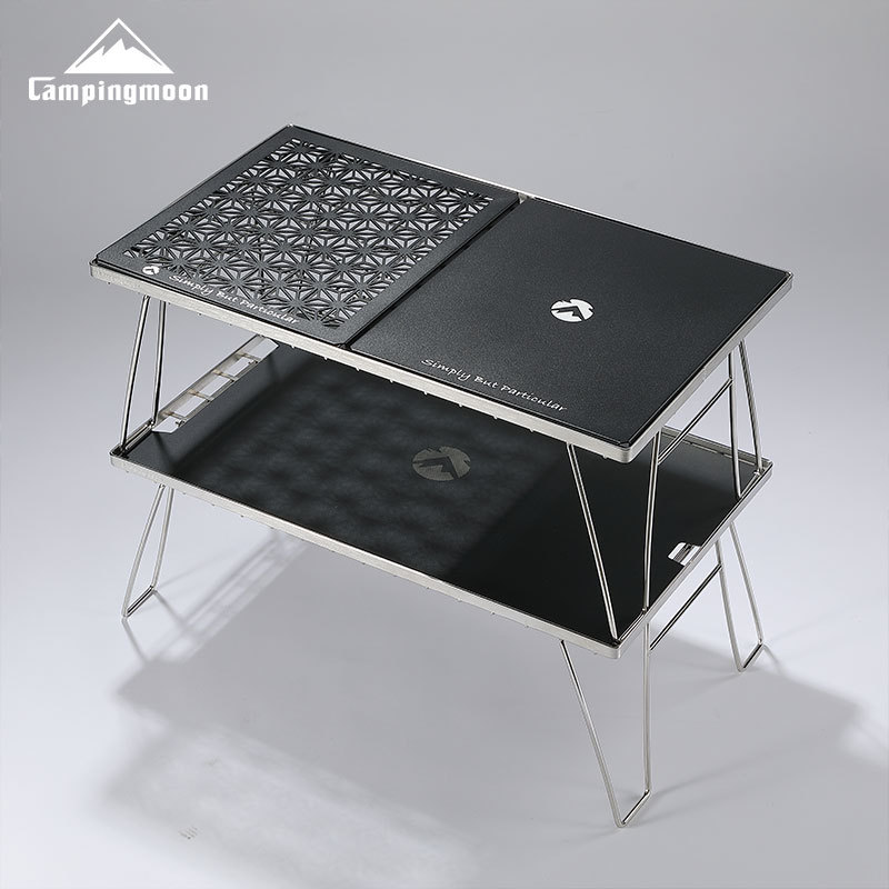 CampingmoonT-2309BK black square top plate outdoor tent camping equipment flat plate suitable for camping setup accessories Application Scenario
