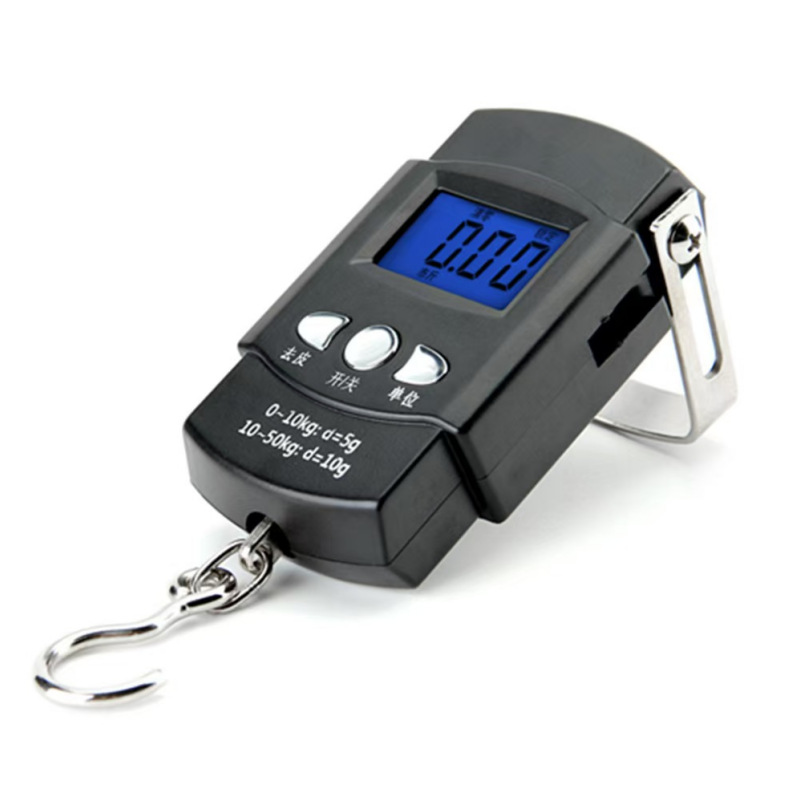 A09 50KG portable electronic scale, tape measure, electronic scale, hand-held lifting scale, hanging scale, cross-border electronic scale for express delivery Item Picture