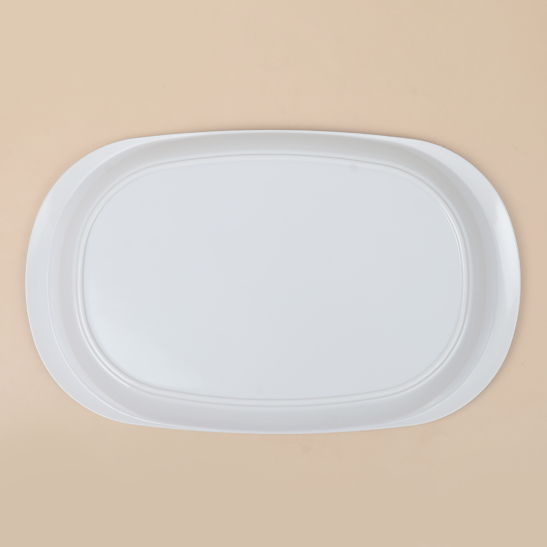 外贸密胺托盘家用放水杯茶盘放水果长方盘商用快餐店酒店托盘批发白底实物图