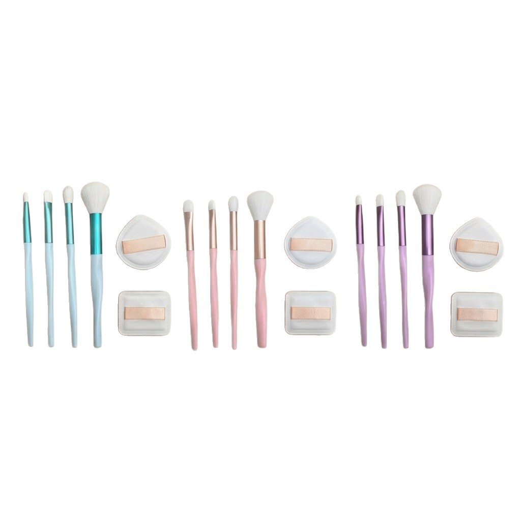 LOOTESI's new makeup brush set, including eyeshadow powder, loose powder, blush and powder puff, is a complete set of portable beauty tools for beginners Item Picture