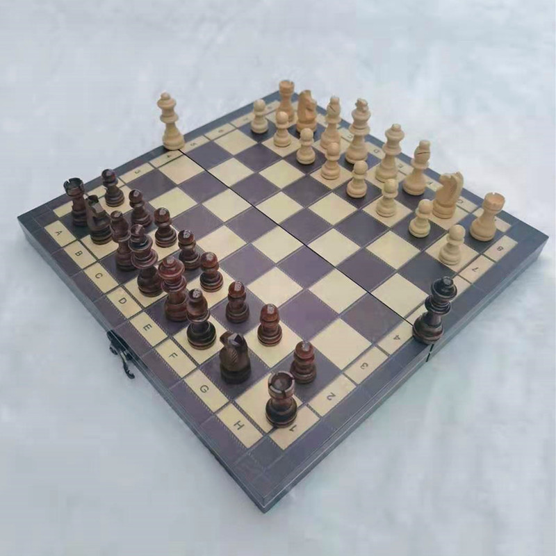 New solid wood chess magnetic 2-in-1 wooden chess, hot sale on Amazon, wholesale in stock, export wooden details Picture