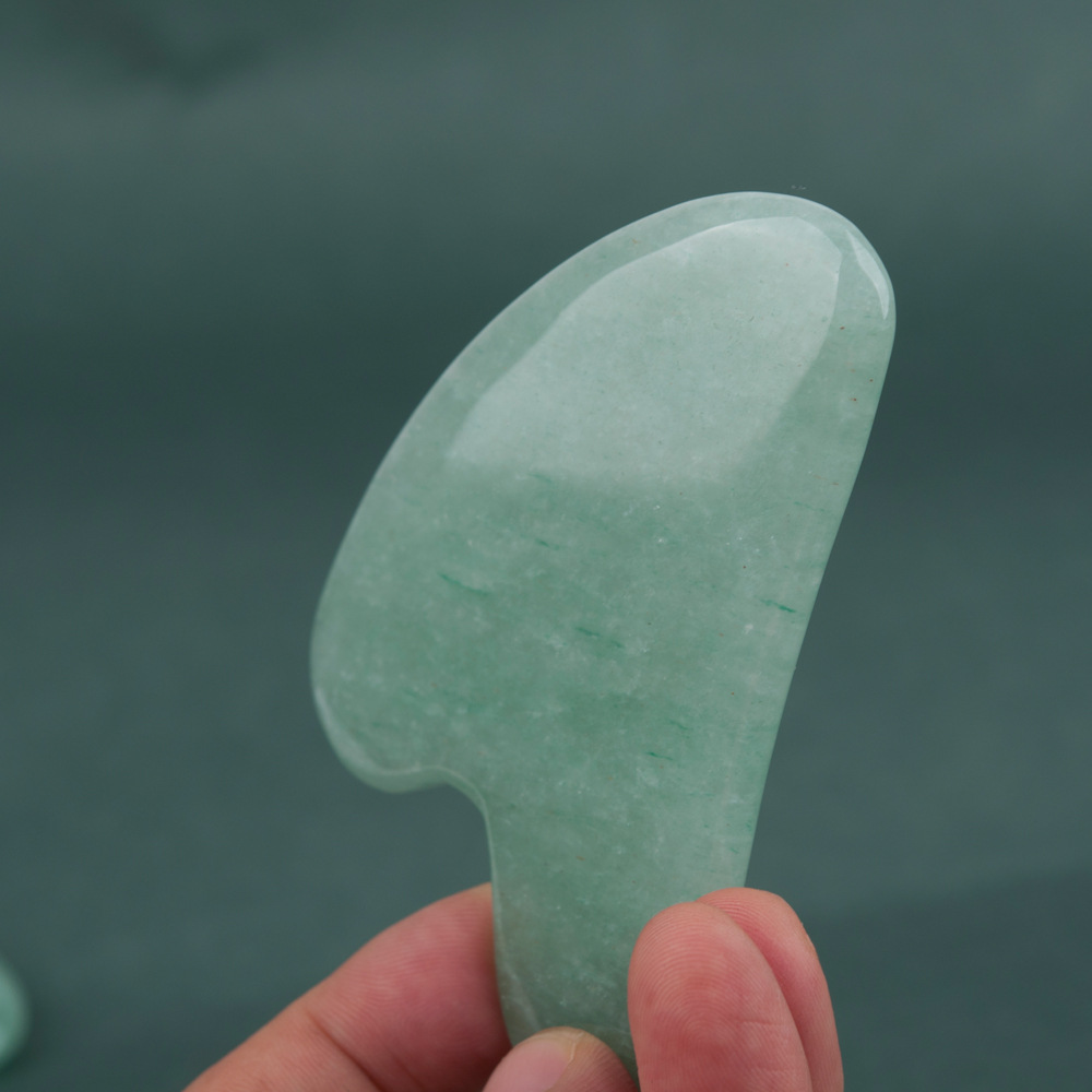 玉石刮痧板绿东陵刮痧按摩工具面部按摩身体刮痧保健按摩用品皮肤护理详情图3