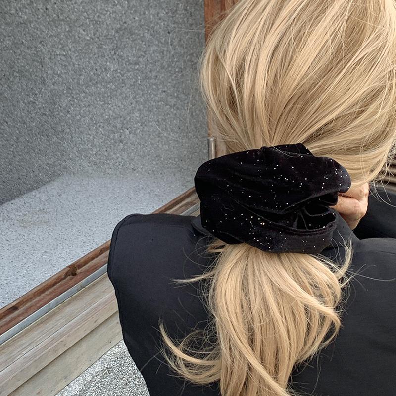 French retro fine velvet large intestine hair tie, super large and high-end style, new autumn and winter hair accessory