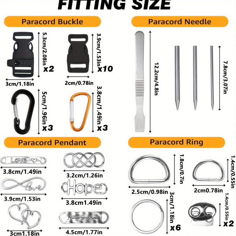 Amazon's best-selling paracord umbrella rope making kit, multi-functional nylon rope, DIY rope, bracelet rope Item Picture