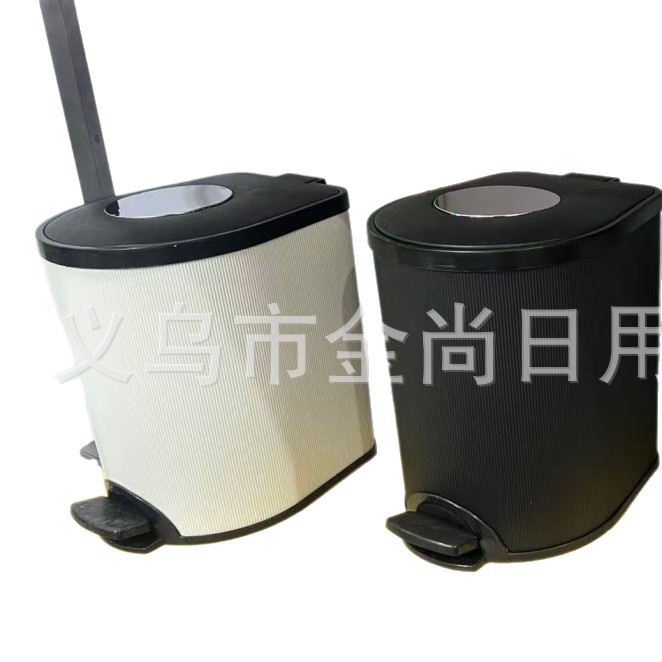 复古风家用脚踏垃圾桶2025新款厨房卫生间客厅卧室商用脚踏式纸篓白底实物图