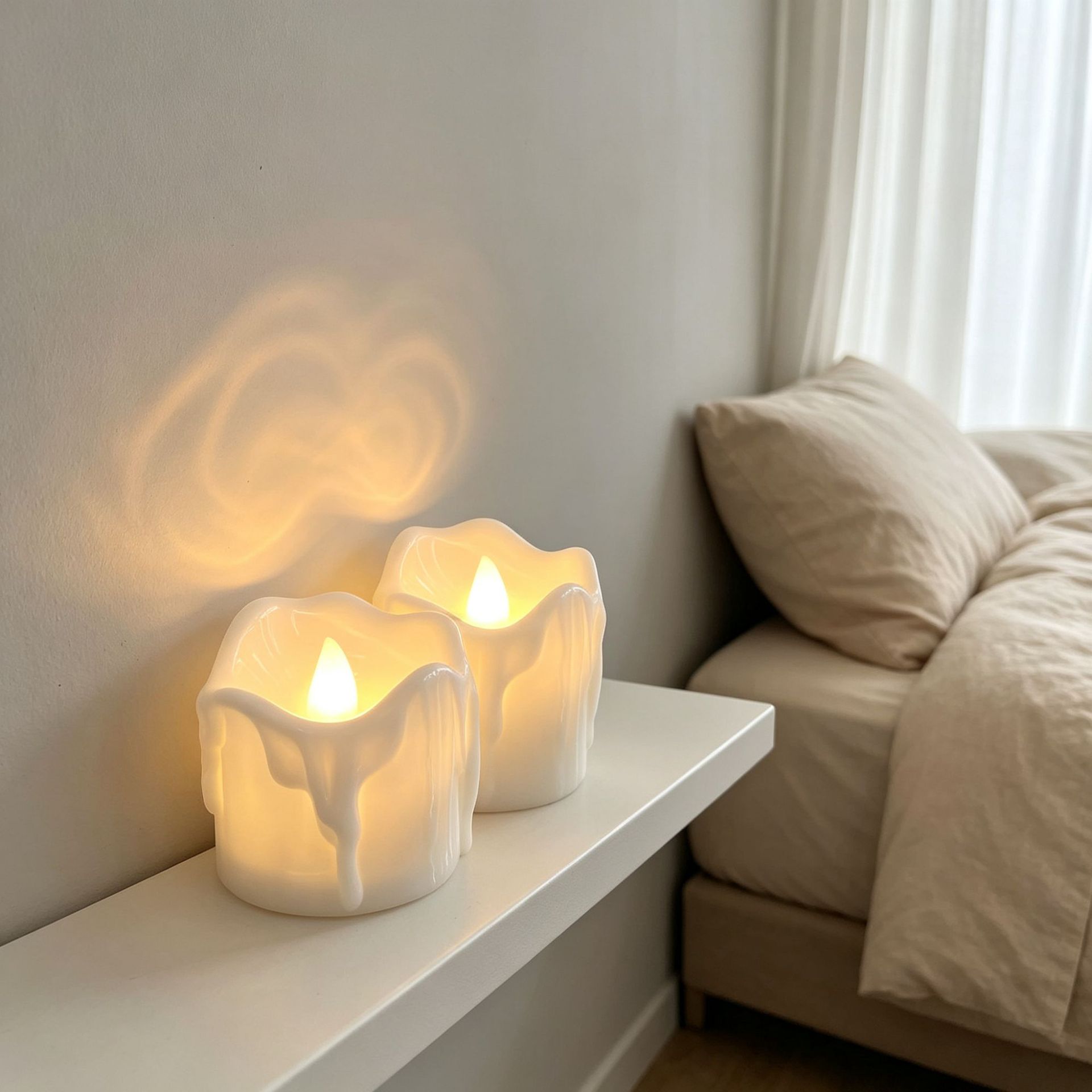 Atmosphere light, party white small tea wax light, LED simulation electronic candle, wedding and birthday set props, rechargeable Application Scenario