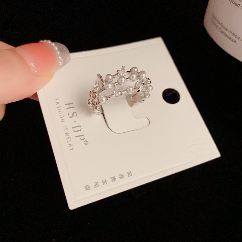 铜微镶戒指/戒指/戒指女/银饰戒指/莫桑钻产品图