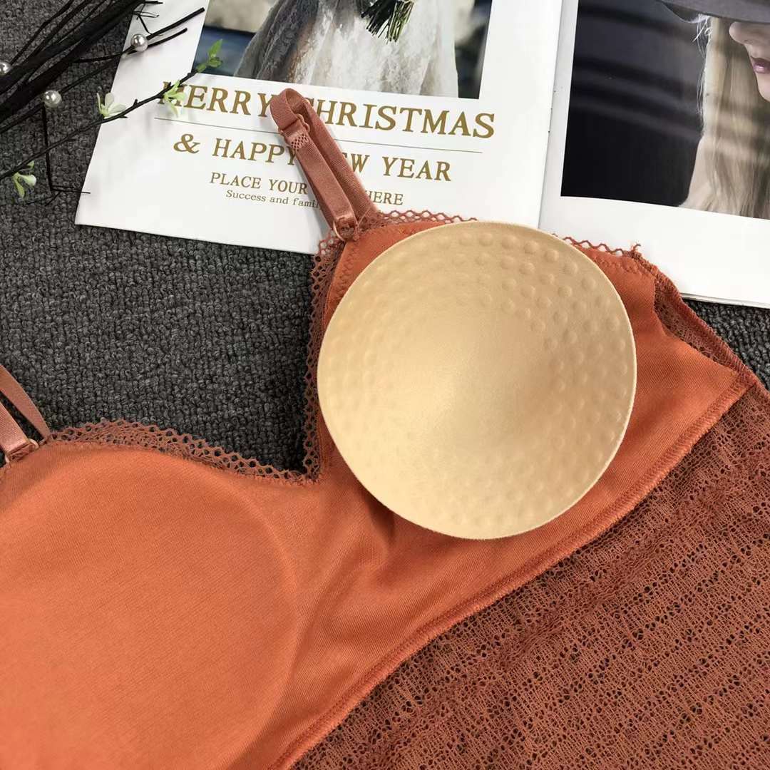 Clear inventory for foreign trade export: High-quality lace backless women's vests, sexy bras without steel rings, sports bras, women's wholesale bras with breast pads Specification drawing