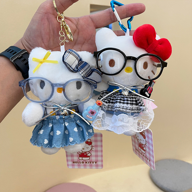 hellokitty small pendant, plush toy, keychain, genuine Hello kitty bag pendant, Hello Kitty doll, kt cat details Picture
