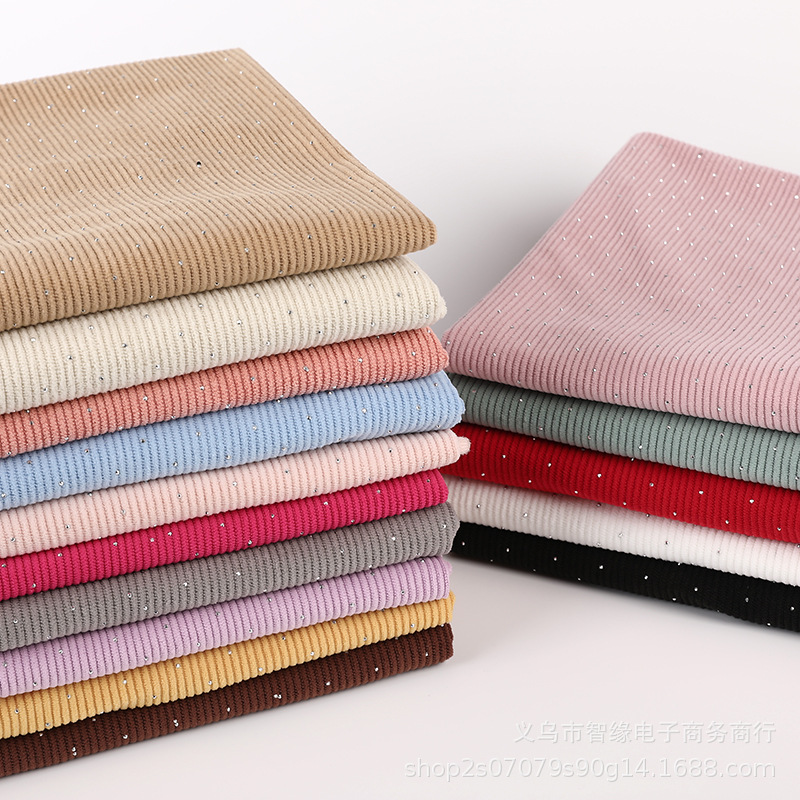 灯芯绒8条坑烫钻全涤纶饰品包装diy布料厂家现货箱包织带辅料爆款