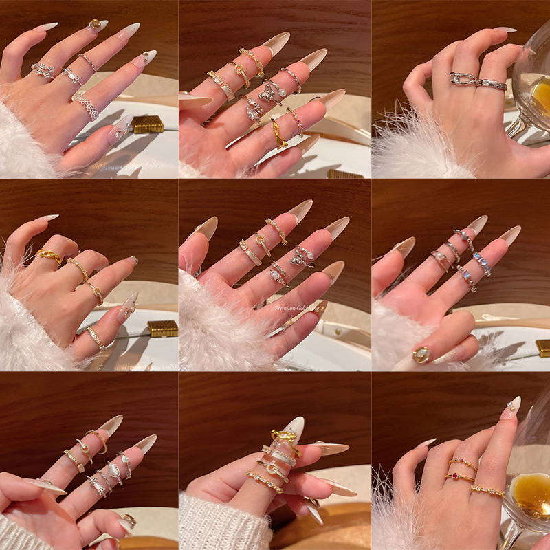 Korean-style exquisite zircon plain ring for women, adjustable opening index finger ring, light luxury, niche and unique design sense ring Specification image