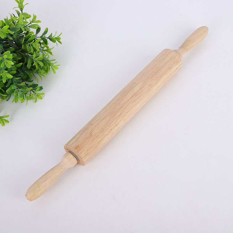 During the Spring Festival, the whole family makes dumplings with solid wood rolling pins, non-stick rolling rollers, and household rolling pins in stock for wholesale Application Scenario