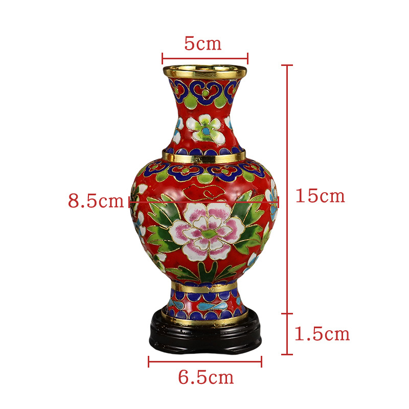 Beijing Jingtai Blue Vase Gift, cloisonne enamel filigree, silver blue background, flowers blooming, prosperity, Zhou ware, Lei Vase Item Picture