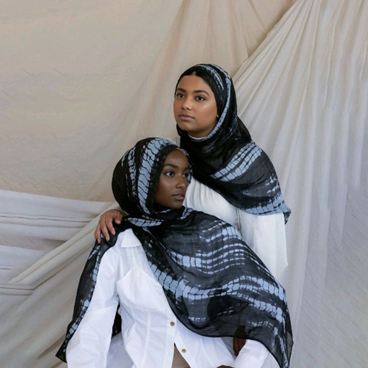 Wholesale of new cross-border Balinese gauze printed gradient women's headscarves, Moroccan headscarves and summer sun protection shawls Specification image