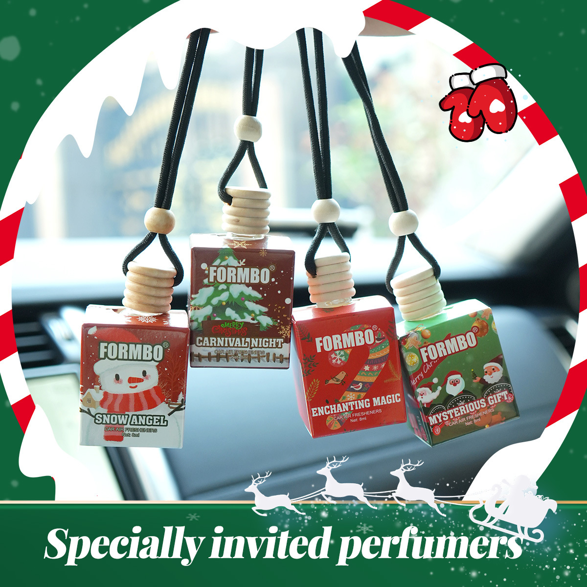 【 Cross-border Exclusive 】FORMBO Car Aroma Diffuser, car interior decoration, Christmas Festive Atmosphere, Odor Removal Aroma Diffuser