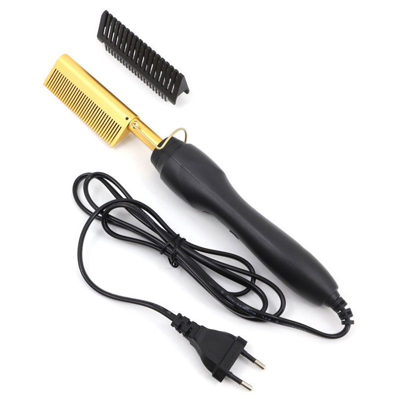 Electric heating copper comb, electric straightening comb, curling iron two-in-one home straightening and curling iron, hair care wonder Item Picture