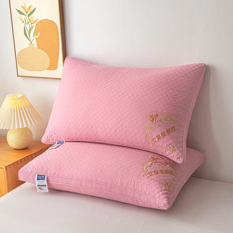 Factory direct sale of the 2024 new model of Mugwort Meimian high Resilience feather velvet pillow core details Picture