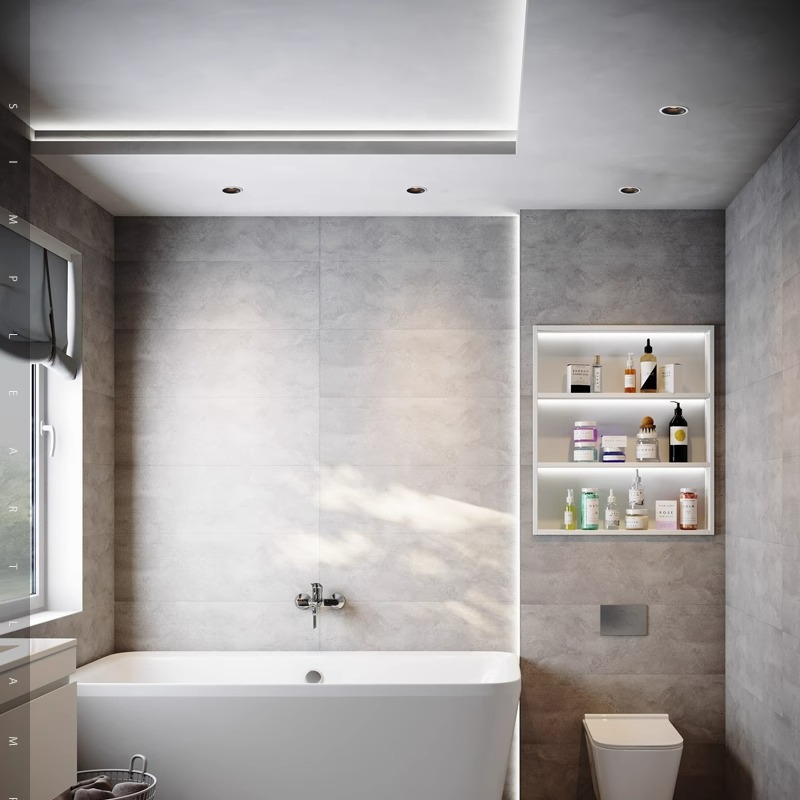 Eye-protecting and waterproof downlight, built-in household anti-fog and anti-glare IP65 grade kitchen, bathroom and toilet downlight Application Scenario