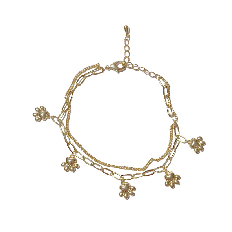 Personalidad europea y americana moda transfronteriza de doble capa de metal pulsera de garra de gato mujer de lujo ligero sensación de diseño versátil decoración de la mano al por mayor Item Picture