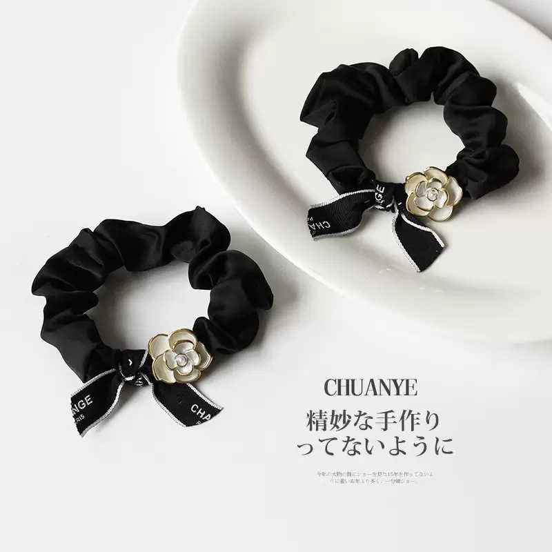 Camellia small intestine hair tie, a popular and stylish headwear, a high-end Japanese and Korean hair tie with thick rubber bands for women