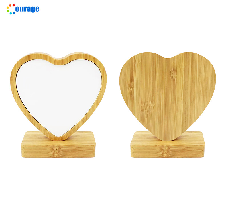 Modern and simple bamboo and wood photo frame table setting, table setting, parent-child commemorative decorative items, couple gifts, DIY commemorative photo frames details Picture